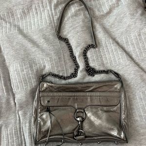 Silver Rebecca Minkoff Mini Mac Leather Crossbody